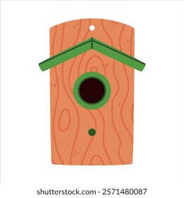 Bird House and Wooden Nesting Box Vector Illustration