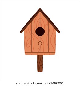 Bird House and Wooden Nesting Box Vector Illustration