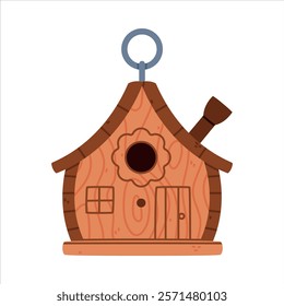 Bird House and Wooden Nesting Box Vector Illustration