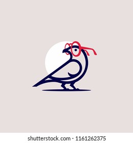 Pájaro con gafas enormes. Logo de Bird geek