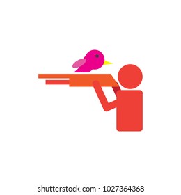 Bird Hunt Logo Icon Design