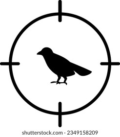 Bird Hunting Icon, True Black Icon