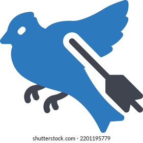bird hunting Vector illustration on a transparent background.Premium quality symbols.Glyphs vector icon for concept and graphic design.