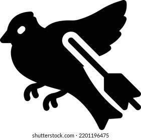 bird hunting Vector illustration on a transparent background.Premium quality symbols.Glyphs vector icon for concept and graphic design.