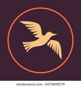 Bird Icon abstract beautiful brown background vector illustration design