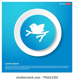 Bird Icon Abstract Blue Web Sticker Button