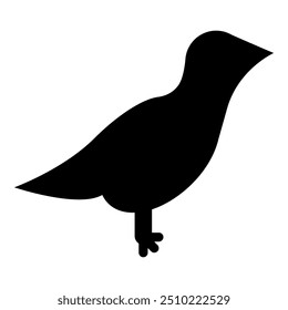 Icono de pájaro color negro Imagen de Ilustración vectorial estilo plano