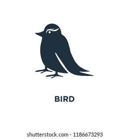 Bird icon. Black filled vector illustration. Bird symbol on white background. Can be used in web and mobile.