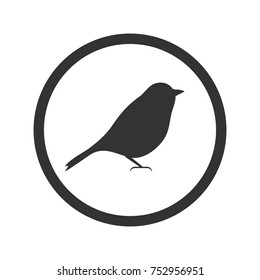 Bird icon, black isolated on white background, vector illustration.