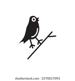 bird icon black and white vector outline sign