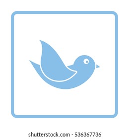 Bird icon. Blue frame design. Vector illustration.