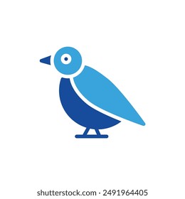 icono de pájaro color o logotipo ilustración glifo color azul estilo