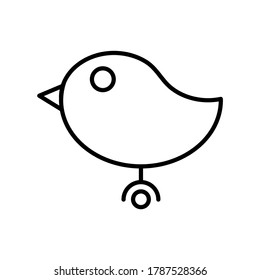 Bird icon design with black outline style