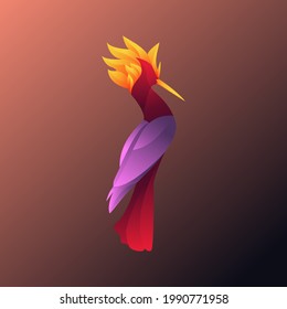 bird icon design with colorful gradient