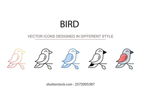 Bird icon design with white background stock illustration