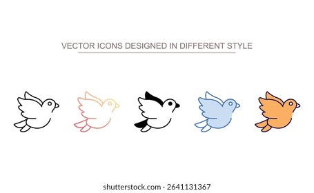 Bird icon design with white background stock illustration