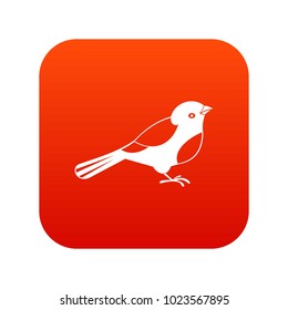Bird icon digital red for any design isolated on white vector illustration