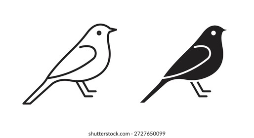 Bird icon in doodle and stroke style.