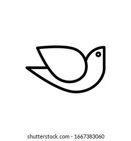 bird icon. dove sign. simple minimalistic bird sign. linear vector illustration isolated on white background eps10