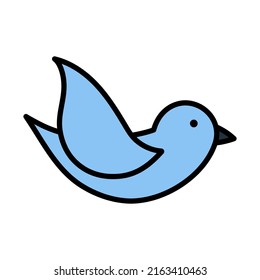 Bird Icon. Editable Bold Outline With Color Fill Design. Vector Illustration.