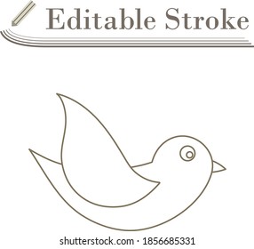 Bird Icon. Editable Stroke Simple Design. Vector Illustration.