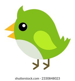 Icono de pájaro, emociji, vector plano aislado en fondo blanco. Emotismo animal