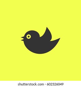 Bird icon flat. 