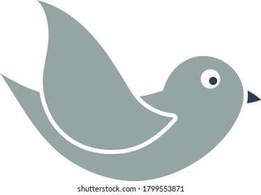 Bird Icon. Flat Color Design. Vector Illustration.