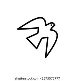 Bird icon flat editable icon mark