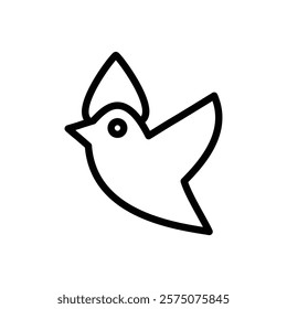 Bird icon flat editable icon mark