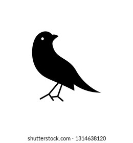 Bird icon flat. Illustration of bird vector sign symbol - Vector