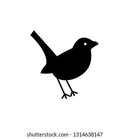 Bird icon flat. Illustration of bird vector sign symbol - Vector