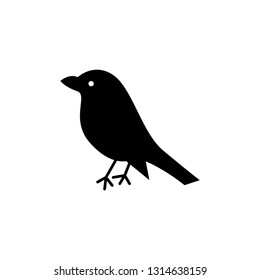 Bird icon flat. Illustration of bird vector sign symbol - Vector
