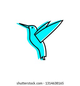 Bird icon flat. Illustration of bird vector sign symbol - Vector