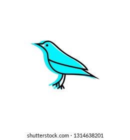 Bird icon flat. Illustration of bird vector sign symbol - Vector
