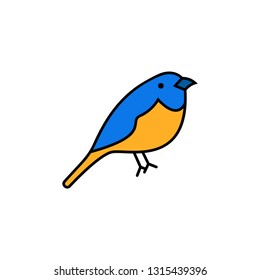 Bird icon flat. Illustration of bird vector sign symbol - Vector