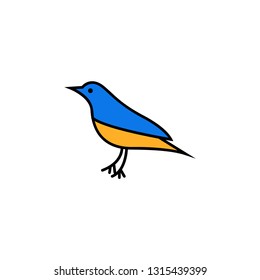Bird icon flat. Illustration of bird vector sign symbol - Vector