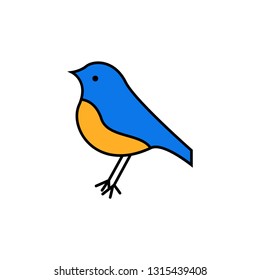 Bird icon flat. Illustration of bird vector sign symbol - Vector