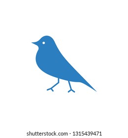 Bird icon flat. Illustration of bird vector sign symbol - Vector