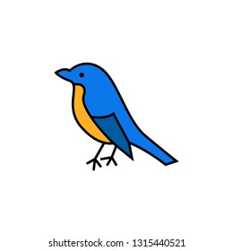 Bird icon flat. Illustration of bird vector sign symbol - Vector