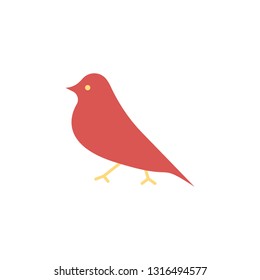 Bird icon flat. Illustration of bird vector sign symbol - Vector