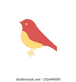 Bird icon flat. Illustration of bird vector sign symbol - Vector