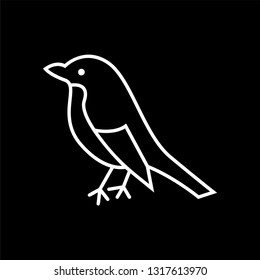 Bird icon flat. Illustration of bird vector sign symbol - Vector