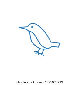 Bird icon flat. Illustration of bird vector sign symbol - Vector