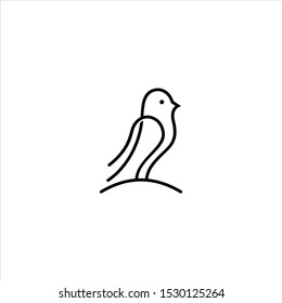 Bird icon flat. Illustration of bird vector sign symbol - Vector