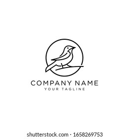 Bird icon flat. Illustration of bird vector sign symbol - Vector