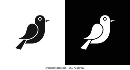 bird icon flat line symbol set.