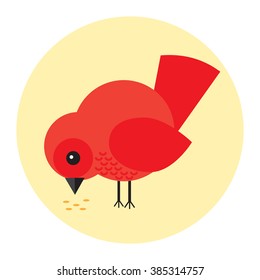 Bird icon flat red