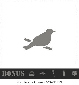 Bird icon flat. Simple vector symbol and bonus icon