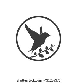 Bird icon. Flat vector illustration in black on white background. EPS 10